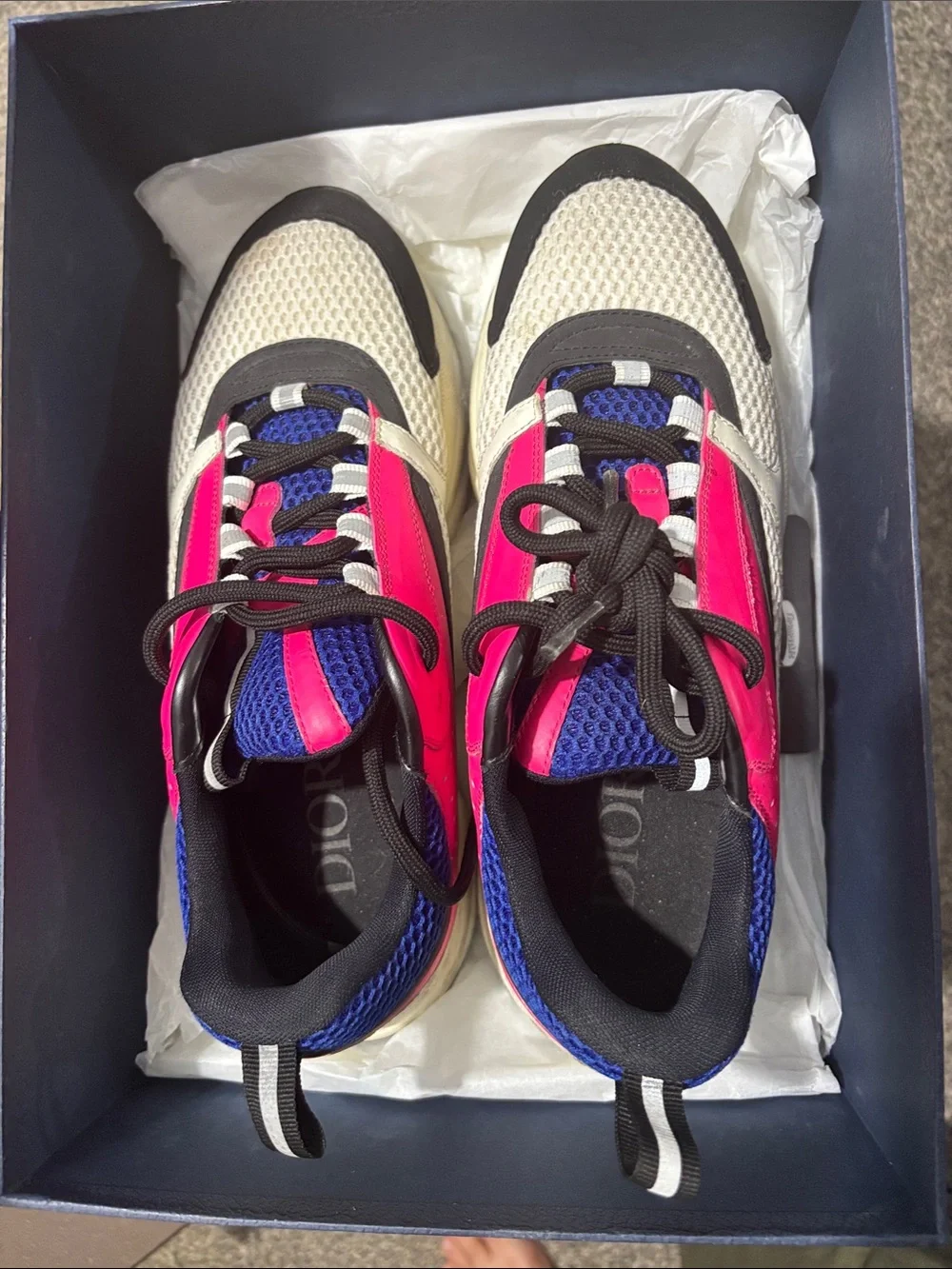Dior B22 Sneakers Pink Blue White Black EU 43 US 10 Men’s w/ Original Box